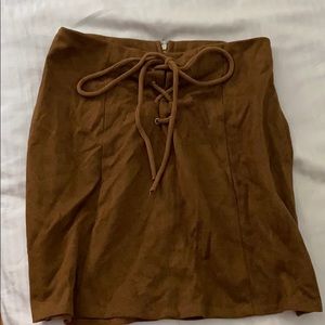 Vintage look, brown velvet skirt